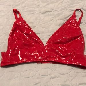 Fashion Nova Red Latex style bralette